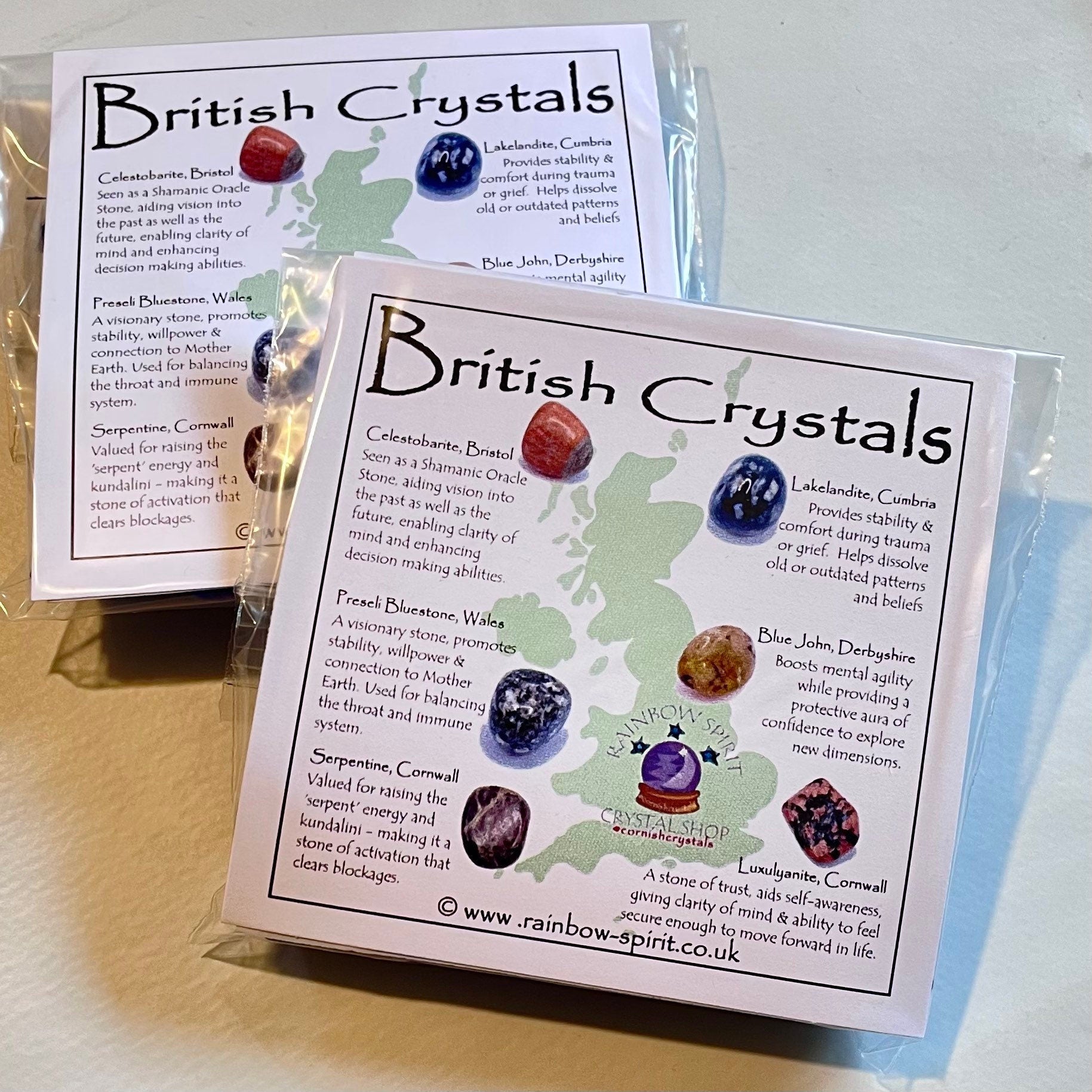 British Crystals Set of Stones from England, Wales & Cornwall