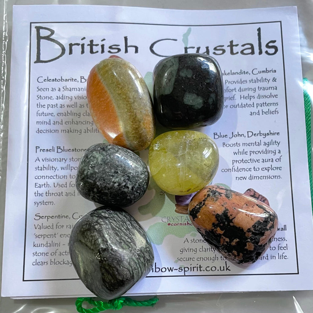 British Crystals Set of Stones from England, Wales & Cornwall