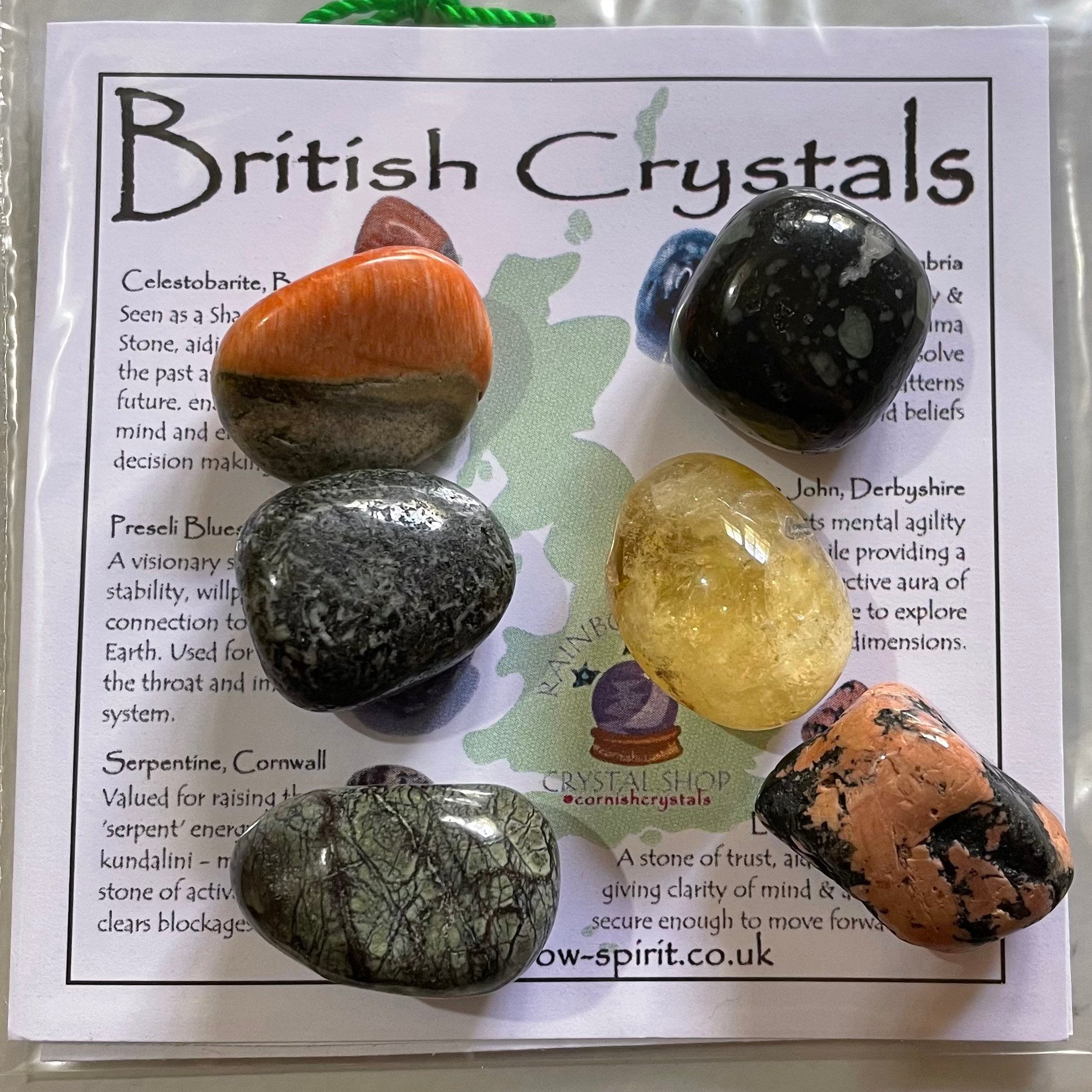British Crystals Set of Stones from England, Wales & Cornwall