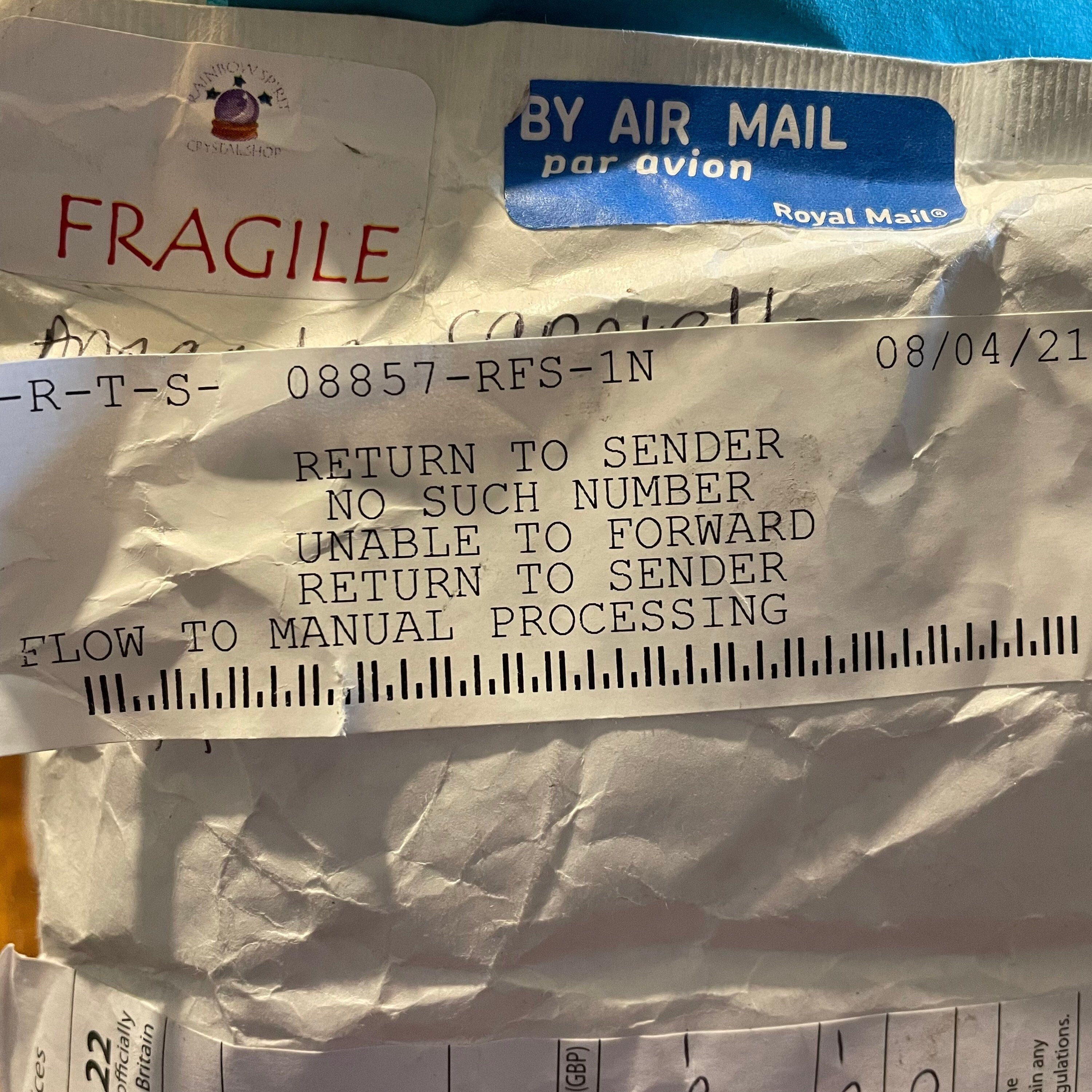 Resend Order: Returned to Sender