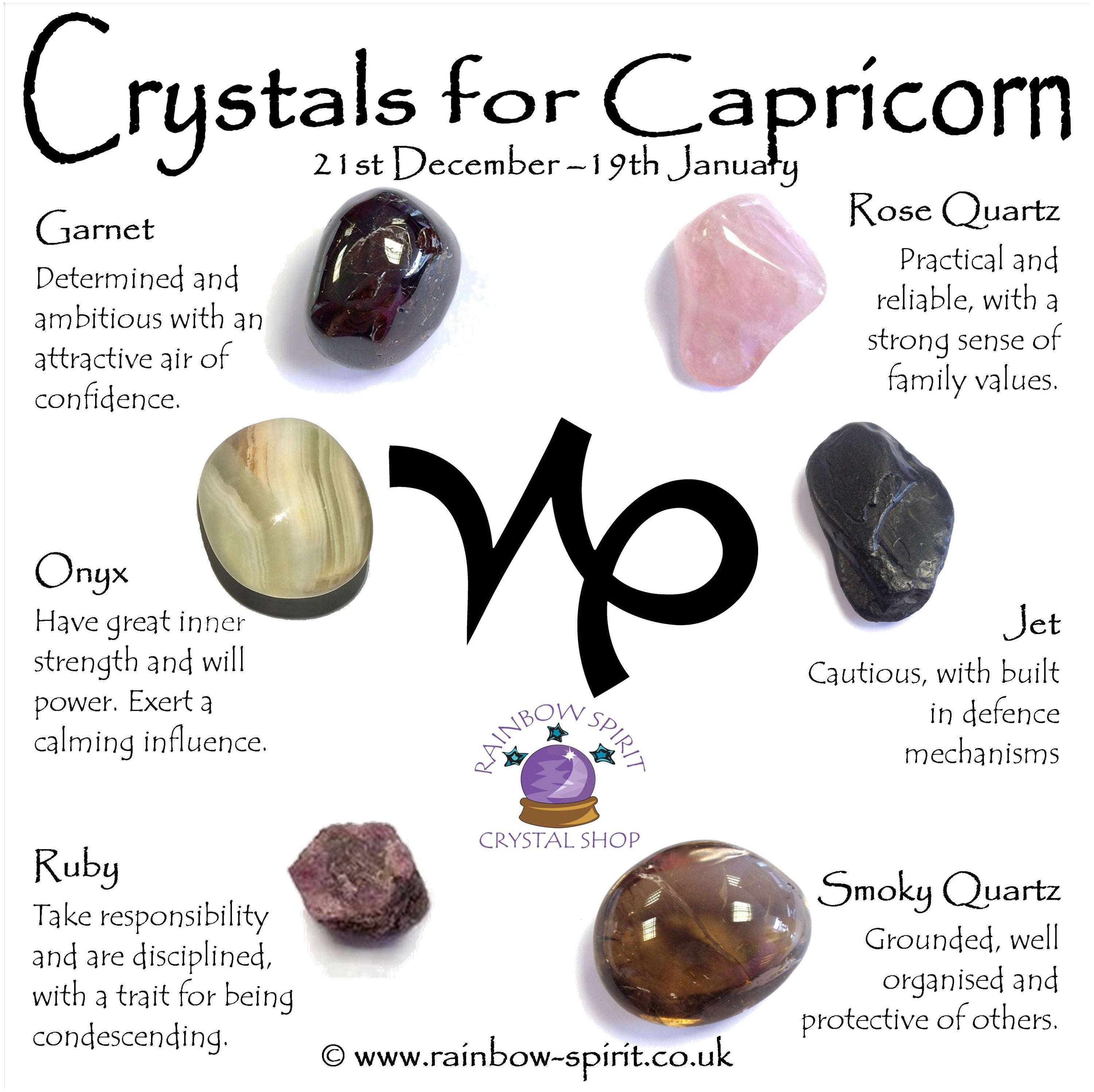 Capricorn Birthstones Crystal Set