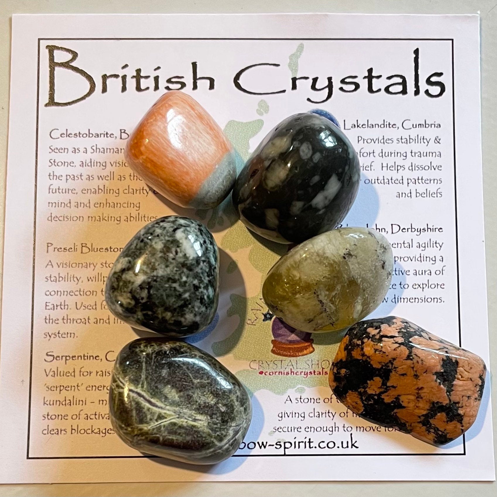 British Crystals Set of Stones from England, Wales & Cornwall